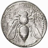 Coin with the symbol of a bee.